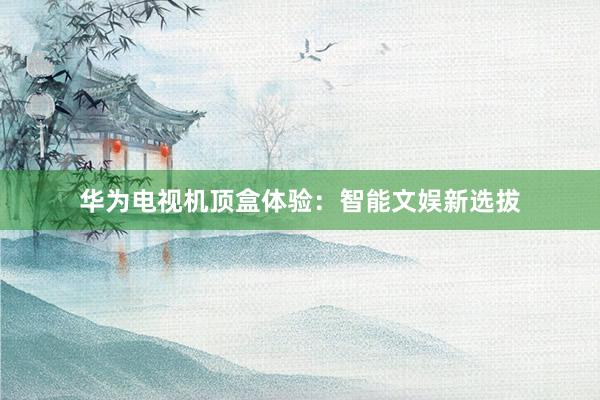 华为电视机顶盒体验：智能文娱新选拔