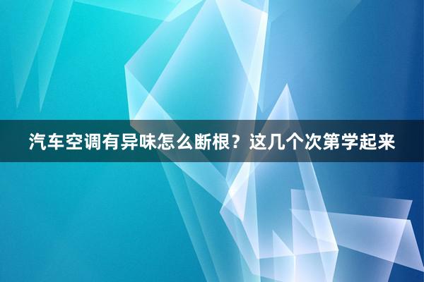 汽车空调有异味怎么断根？这几个次第学起来